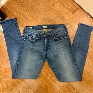 True Religion “Halle” mid rise super skinny